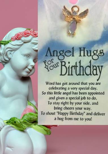 Angel Hugs For Your Birthday Angel Pin